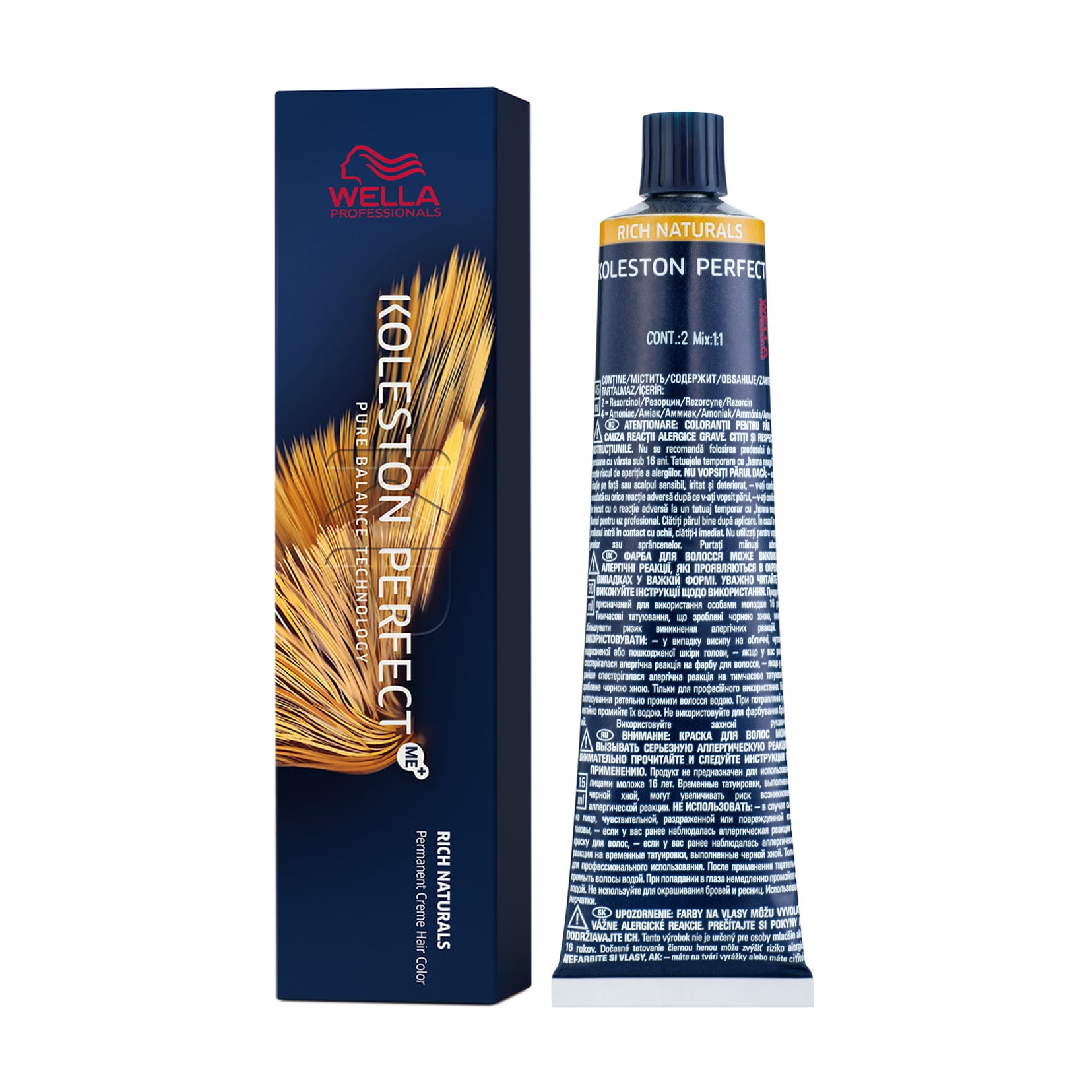 Уцінка! Стійка крем-фарба для волосся Wella Professionals Koleston Perfect Me+ Rich Naturals 7/37 Середній блондин золотисто-коричневий, 60 мл